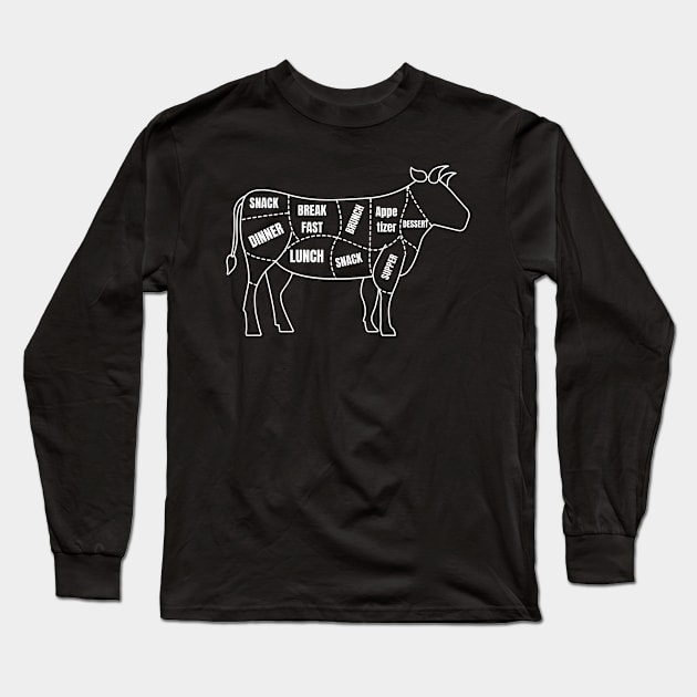 Carnivore Cow Parts Long Sleeve T-Shirt by Fun Stuff on Shirts